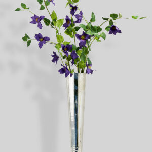 24in Tall Silver Mercury Glass Trumpet Vase