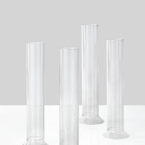 8in Tall Pedestal Glass Bud Vase, Set of 4