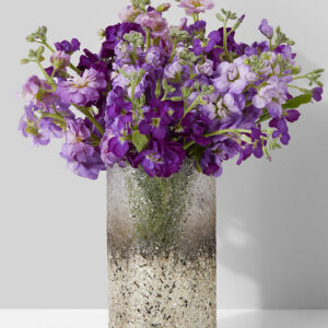 6½in Tall Pewter Ombre Glass Vase
