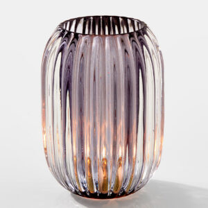 5in Tall Smoke Optical Glass Votive Holder