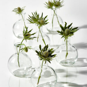 4in Tall Ball Glass Bud Vase