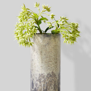 9in Tall Old Pewter Glass Vase